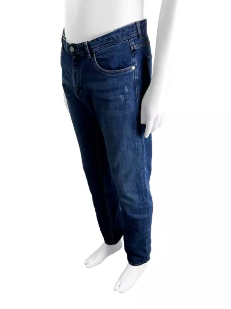 Calça Massimo Dutti Jeans Reta Azul