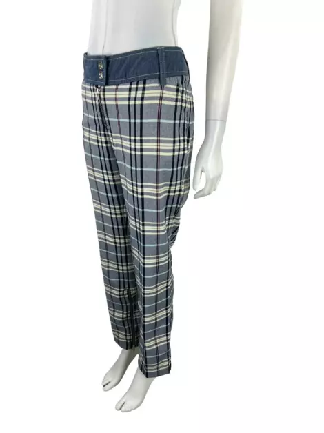 Calça MNG Xadrez Azul