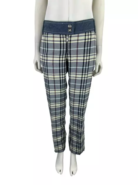 Calça MNG Xadrez Azul