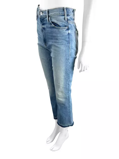 Calça Mother Hustler Ankle Undone Hem Jeans Azul