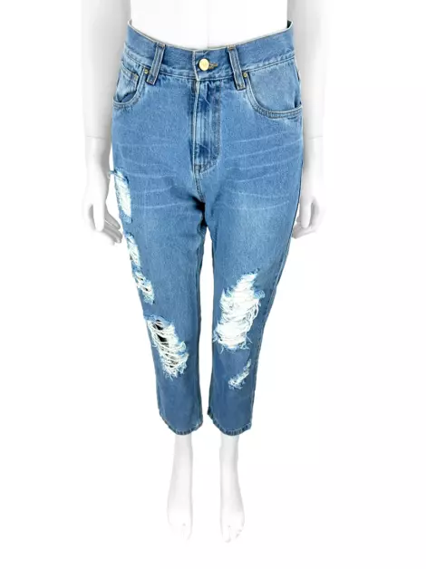 Calça Not Your Basic Denim Jeans Destroyed Azul