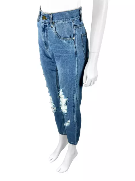Calça Not Your Basic Denim Jeans Destroyed Azul