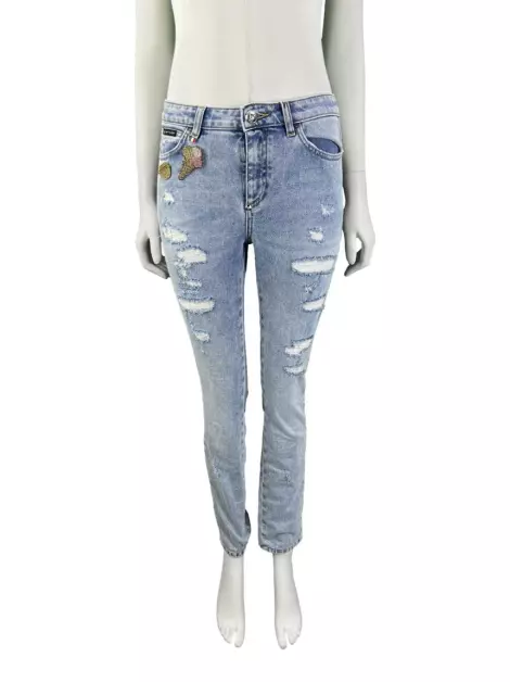 Calça Philipp Plein Bottons Azul