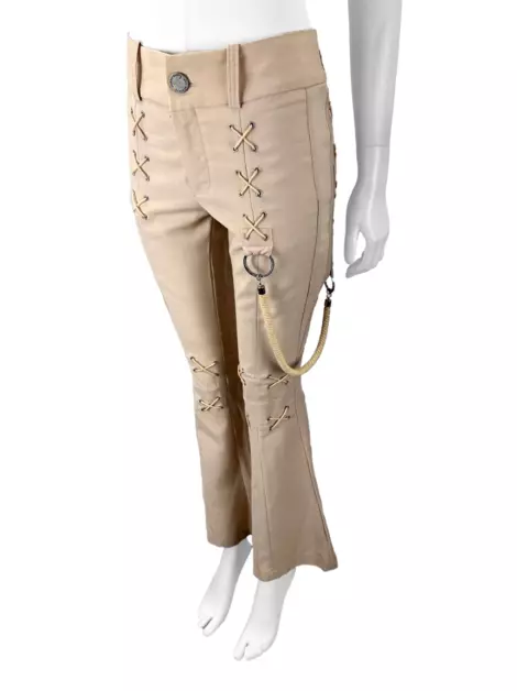 Calça Raia De Goeye Aplicação Bege