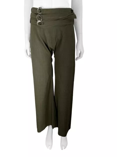 Calça Raia De Goeye Lã Verde