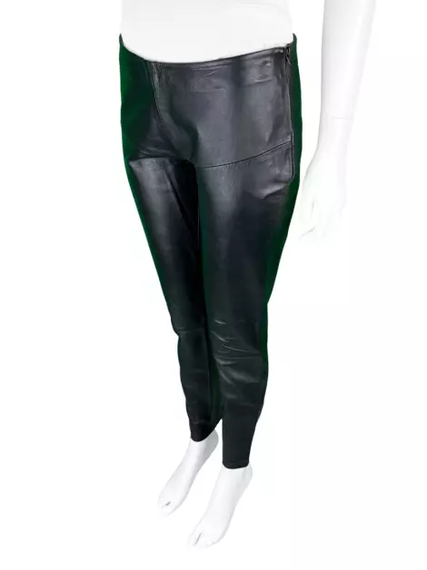 Calça Reinaldo Lourenço Couro Preta