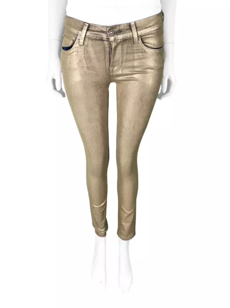 Calça Seven For All Mankind The Skinny Dourado