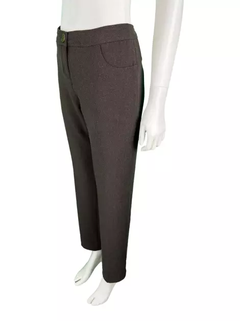 Calça Shoulder Texturizada Marrom