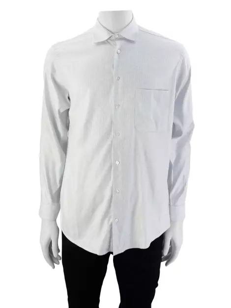 Camisa Adolfo Dominguez Manga Longa Listrada