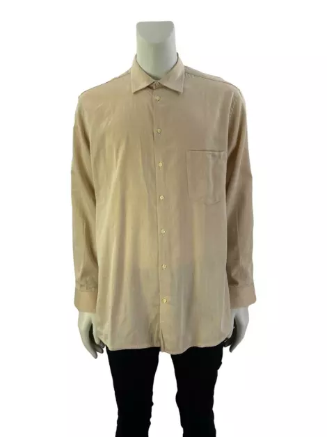Camisa Adolfo Dominguez Manga Longa Salmão