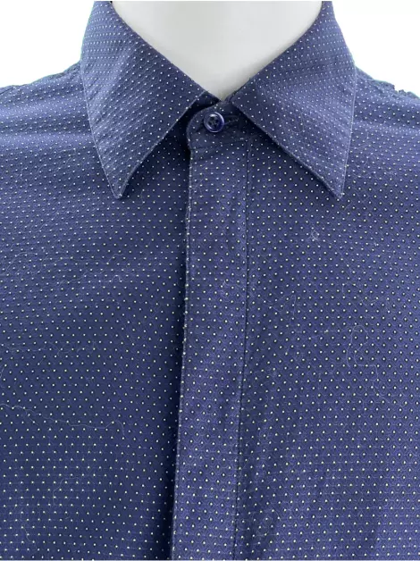 Camisa Alexander McQueen Texturizada Azul Marinho