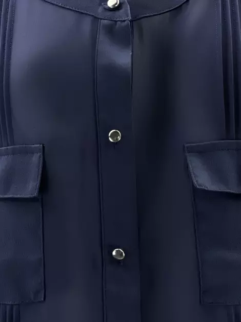 Camisa Ann Taylor Transparência Azul Marinho