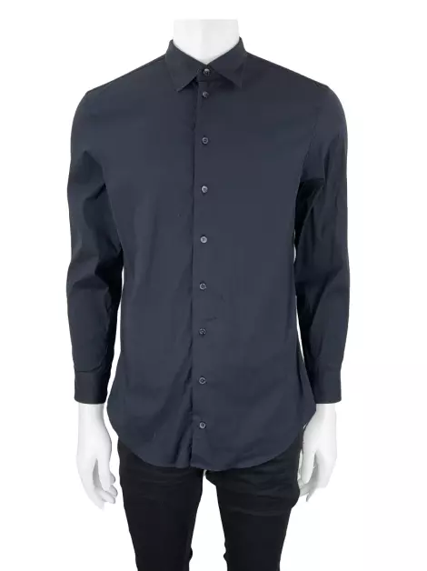 Camisa Armani Collezioni Lisa Azul Marinho