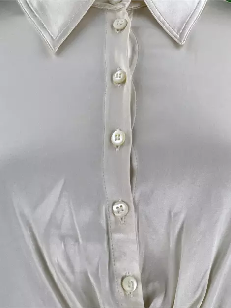 Camisa Armani Collezioni Texturizada Creme
