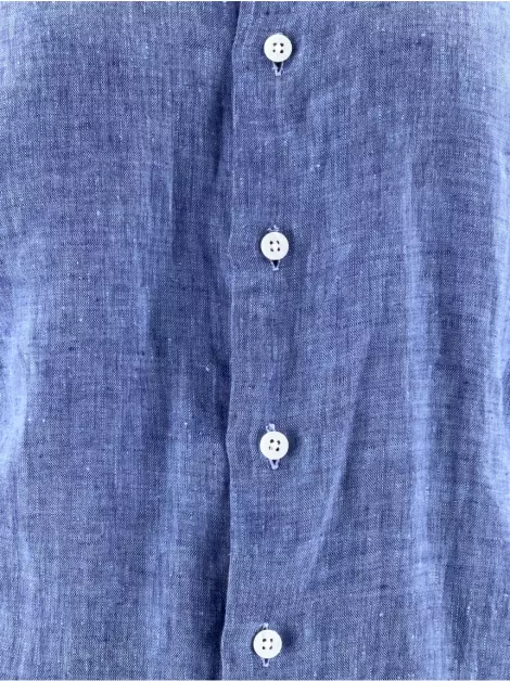 Camisa Barthelemy Linho Azul