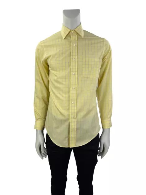 Camisa Brooks Brothers Quadriculada Amarela