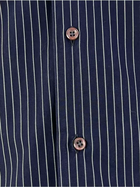Camisa Brooksfield Listrada Azul Marinho