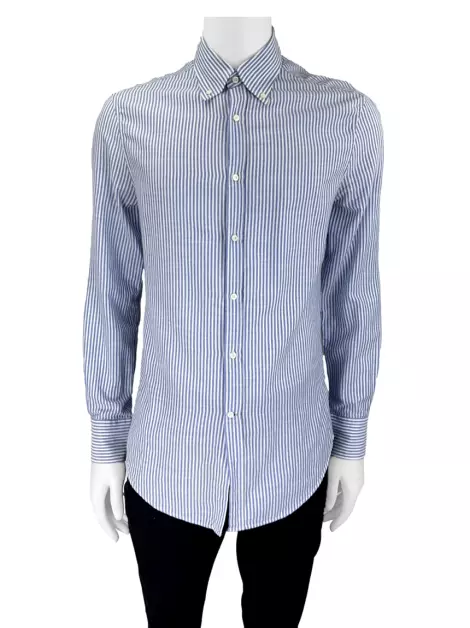 Camisa Brunello Cucinelli Listrada Azul
