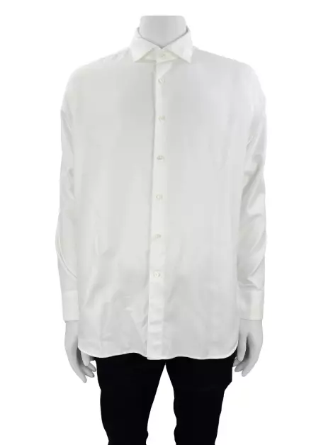 Camisa Canali Texturizada Branca