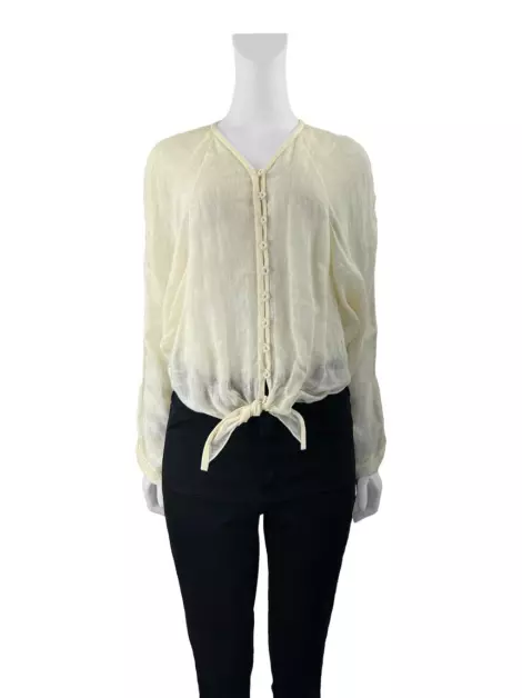 Camisa De Goeye Amarração Linho Off White