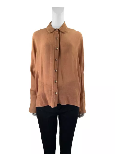 Camisa De Goeye Texturizada Terracota