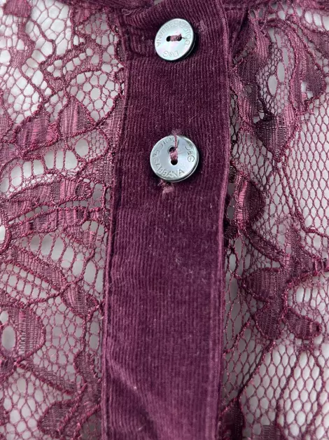 Camisa D&G Rendada Vinho