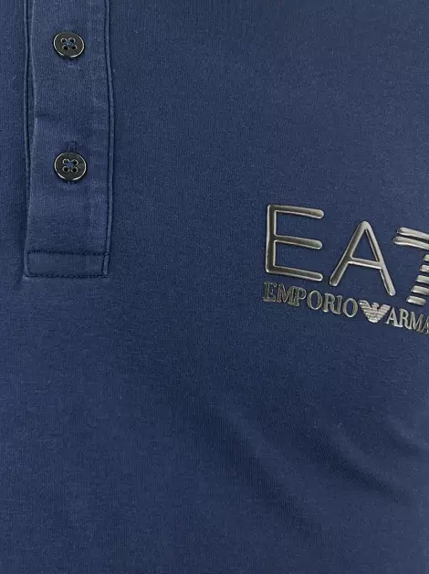 Camisa Emporio Armani EA7 Polo Lisa Azul