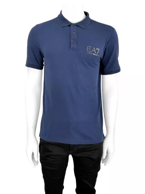 Camisa Emporio Armani EA7 Polo Lisa Azul