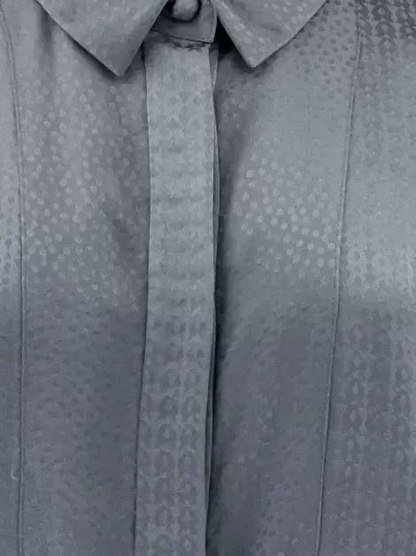 Camisa Emporio Armani Seda Cinza