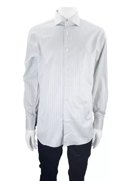 Camisa Ermenegildo Zegna Listras Cinza
