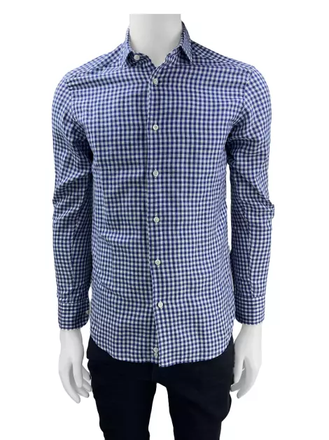 Camisa Ermenegildo Zegna Xadrez Azul