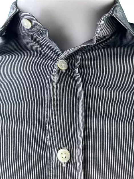 Camisa Ermenegildo Zegna Z Zegna Listrada Cinza