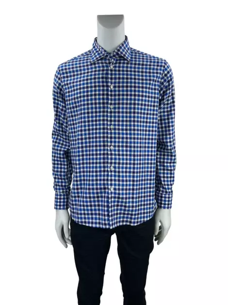 Camisa Etro Quadriculada Azul
