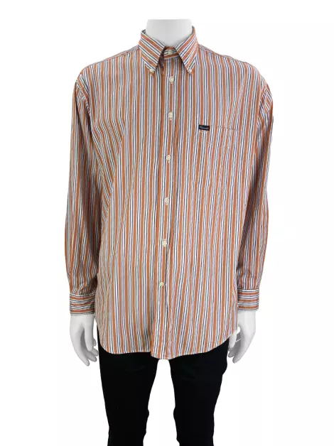 Camisa Façonnable Listrada Laranja