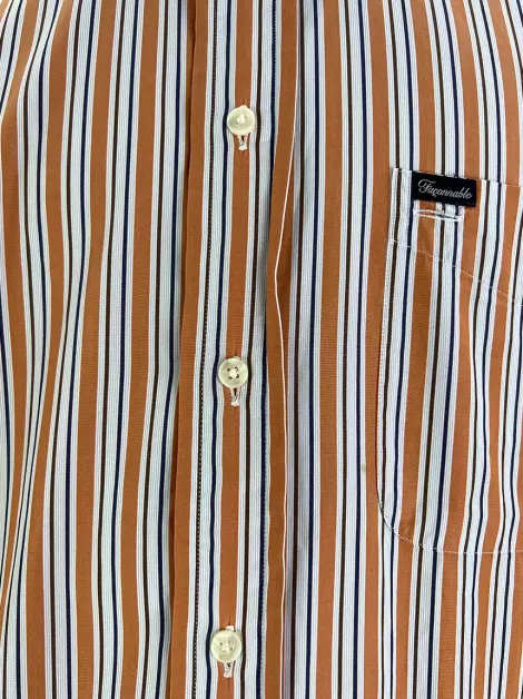 Camisa Façonnable Listrada Laranja