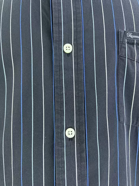 Camisa Façonnable Listras Azul Marinho