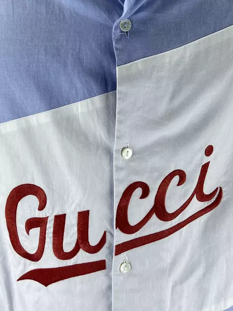 Camisa Gucci Tecido Azul