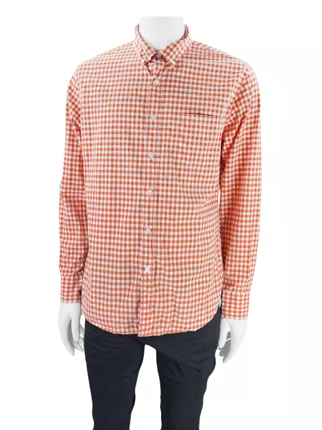 Camisa J.Crew Xadrez Laranja