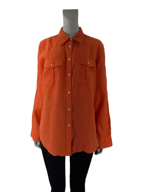 Camisa Lauren Ralph Lauren Linho Laranja