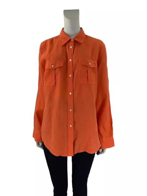 Camisa Lauren Ralph Lauren Linho Laranja