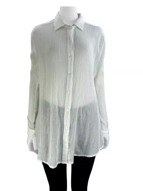 Camisa Mariana Penteado Riscas Branca