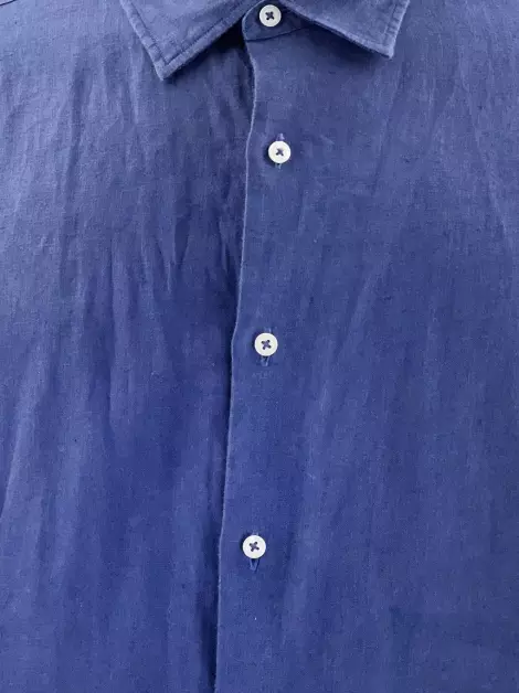 Camisa Massimo Dutti Linho Azul