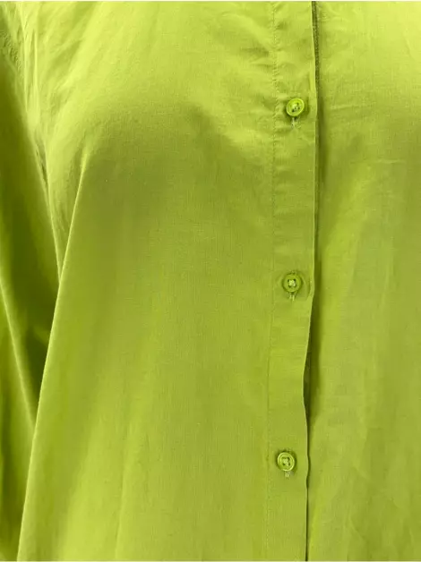 Camisa Massimo Dutti Manga Longa Verde
