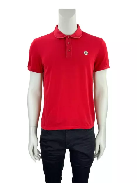 Camisa Moncler Maglia Polo Manica Corta Vermellho