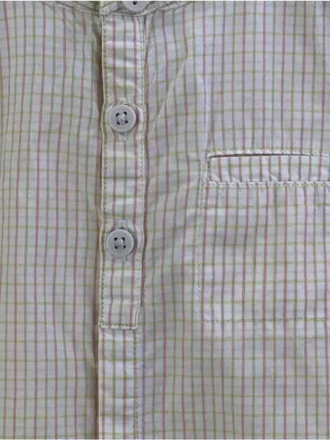 Camisa Petit Bateau Quadriculada Laranja