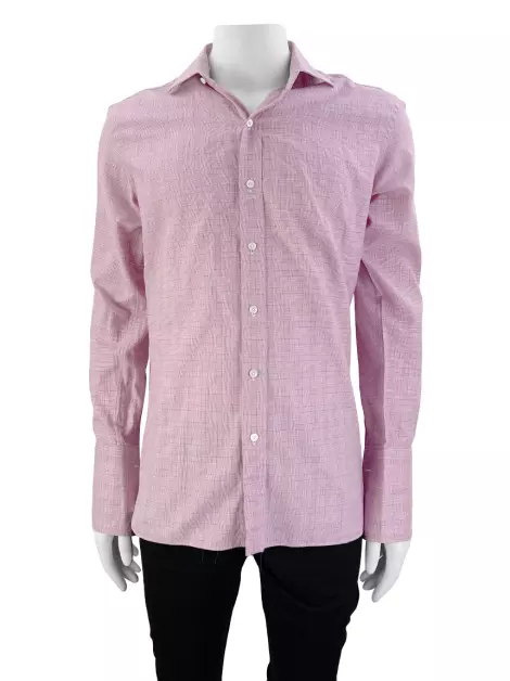 Camisa Tom Ford Tecido Xadrez Rosa