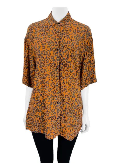 Camisa Zara Tecido Animal Print