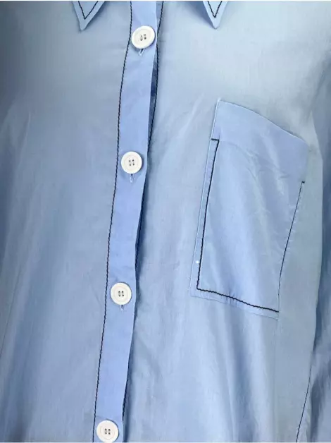Camisa Zara Tecido Azul