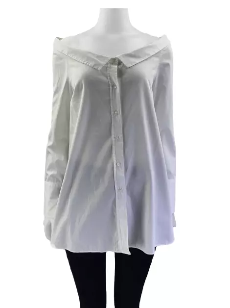 Camisa Zara Tecido Off White