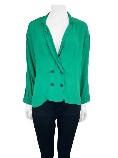 Camisa Zara Tecido Verde
